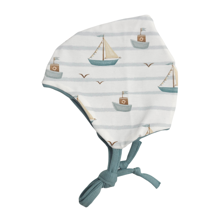 Bindemütze Küstenkind Boote (mint)